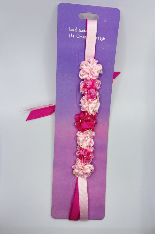 Beautiful handmade mixed of pink flowers blooming Ballet bun wrap - Image 2