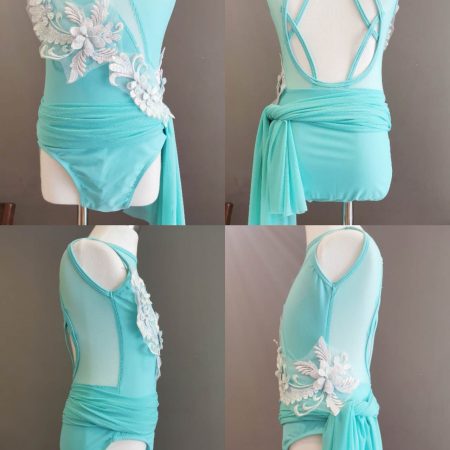 Costume base Lyrical dance costume base in Tiffney blue colour, Children size 10
