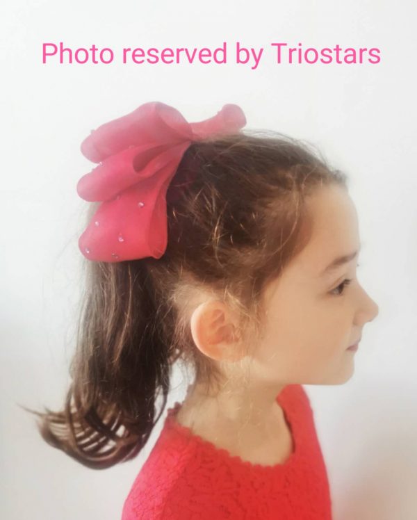 Super large Organza trio bows hair clip  (French clip) - Image 3
