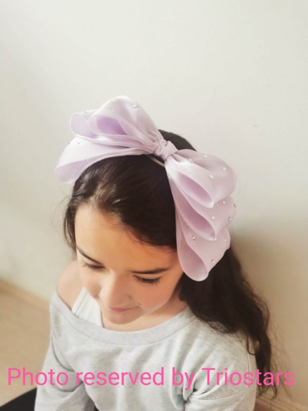 Super large Organza trio bows hair clip  (French clip) - Image 4