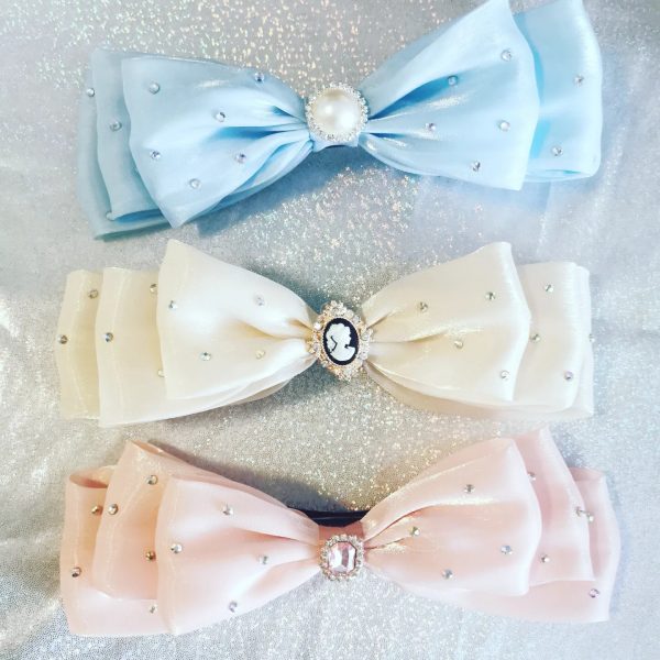 Super large Organza trio bows hair clip  (French clip) - Image 5
