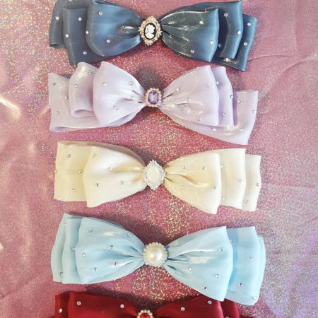 Super large Organza trio bows hair clip  (French clip)