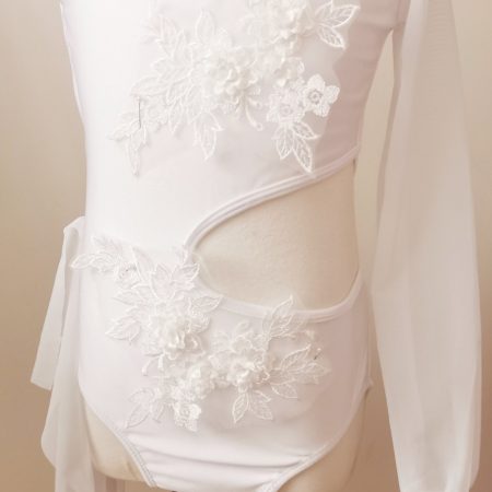 Costume base Stunning Pearl white Lyrical dance costume base with two pieces lace