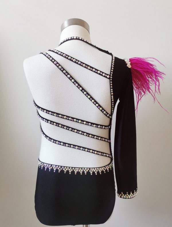 Fully embellishment High end Black /nude dance costume Children size 6-8 - Image 3
