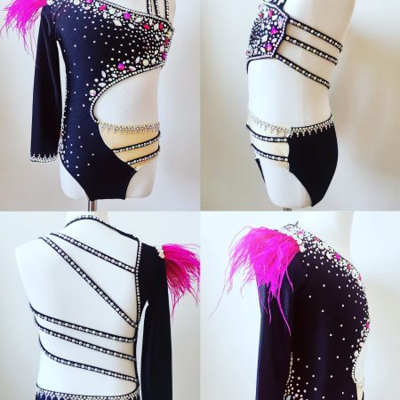 Fully embellishment High end Black /nude dance costume Children size 6-8