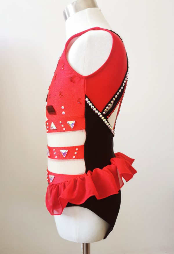 Fully embellishment Jazz dance costume base in Children size 8 - Image 6