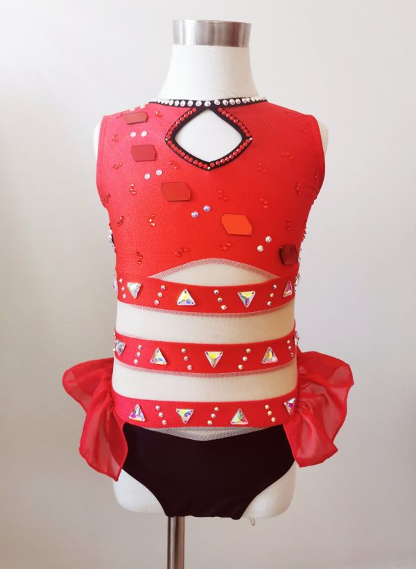 Fully embellishment Jazz dance costume base in Children size 8 - Image 3