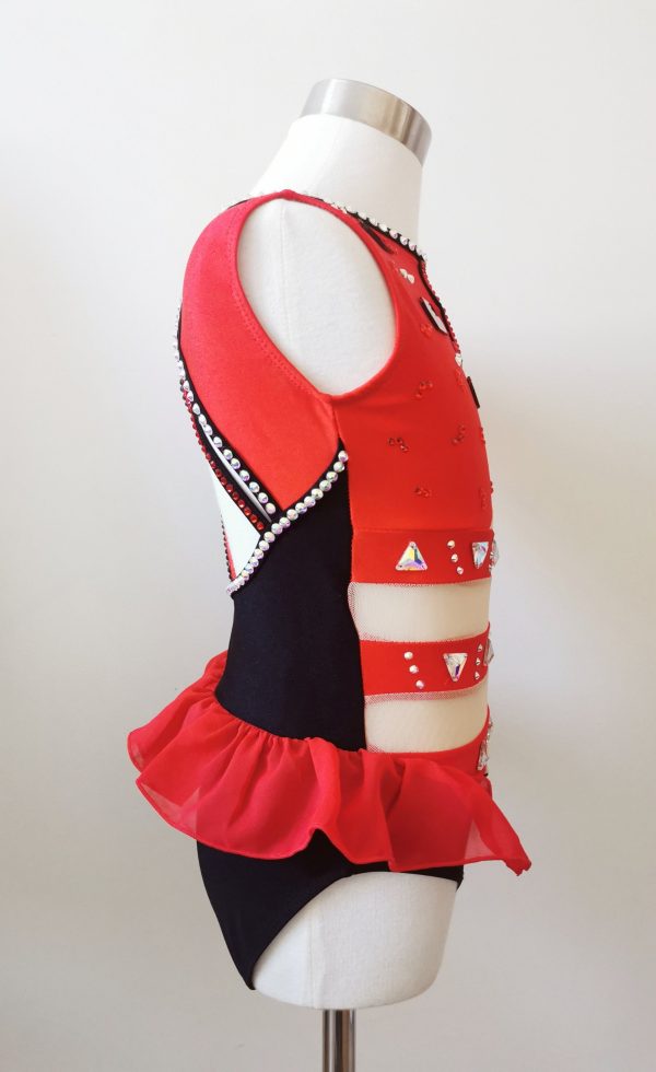 Fully embellishment Jazz dance costume base in Children size 8 - Image 5