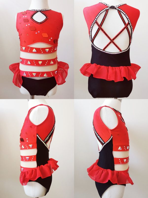 Fully embellishment Jazz dance costume base in Children size 8 - Image 2