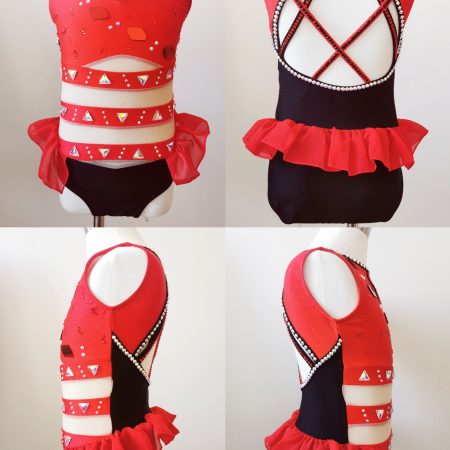 Fully embellishment Jazz dance costume base in Children size 8
