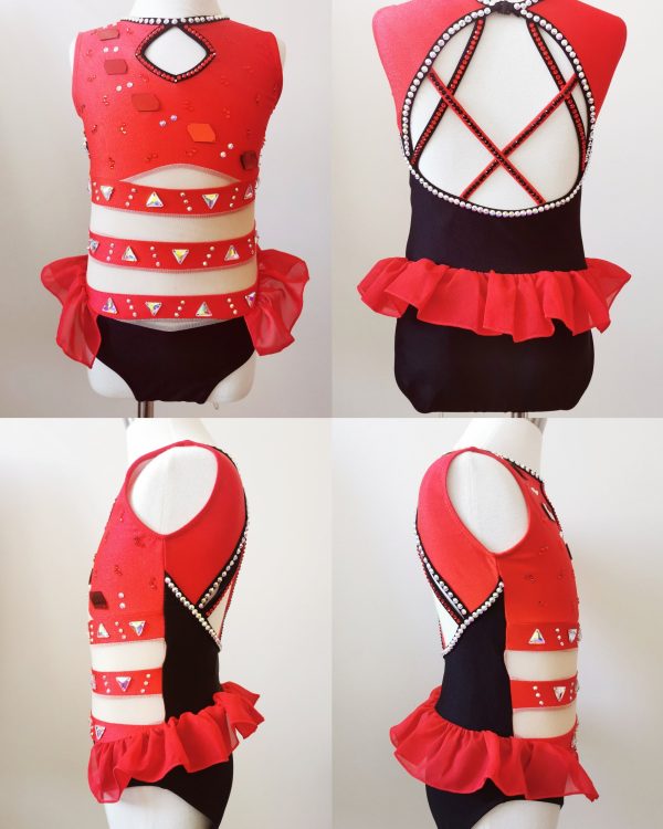 Fully embellishment Jazz dance costume base in Children size 8