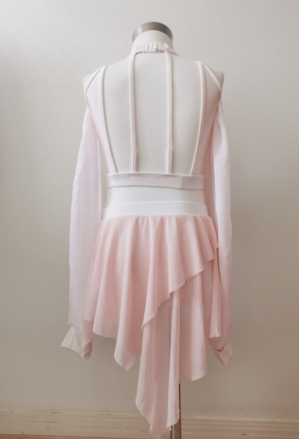 Custom design pearl baby pink Lyrical dance costume base+two pieces of lace - Image 7