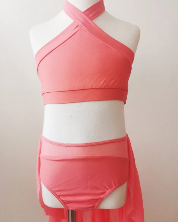 Custom design watermelon pink Lyrical dance costume base
