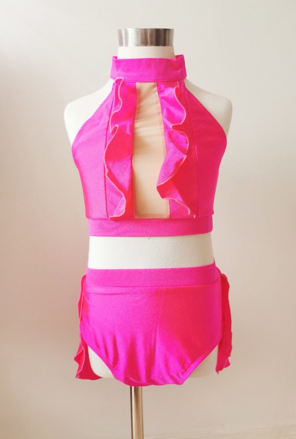 Costume base Hot pink Jazz dance costume base, Children size 8 - Image 2