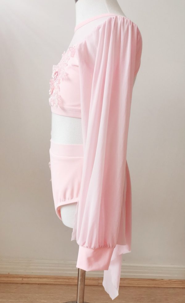Costume base Stunning baby pink Lyrical dance costume base + 2x laces, Children size 10 - Image 3