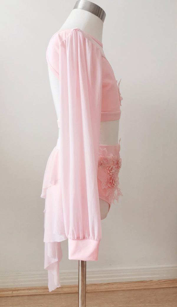 Costume base Stunning baby pink Lyrical dance costume base + 2x laces, Children size 10 - Image 4