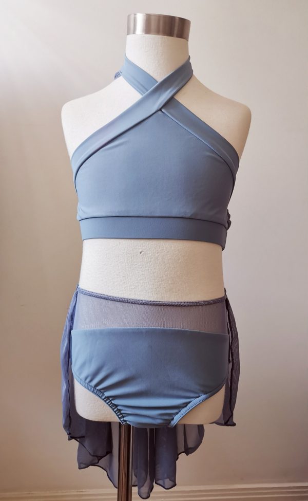 Custom design grey blue Lyrical dance costume base  - Image 3