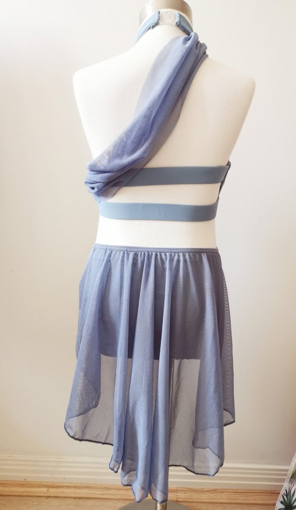 Custom design grey blue Lyrical dance costume base  - Image 5