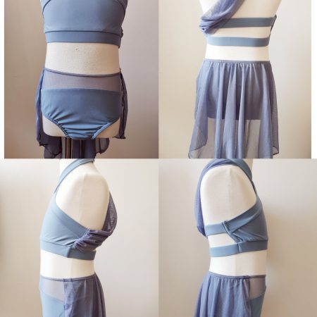 Custom design grey blue Lyrical dance costume base 