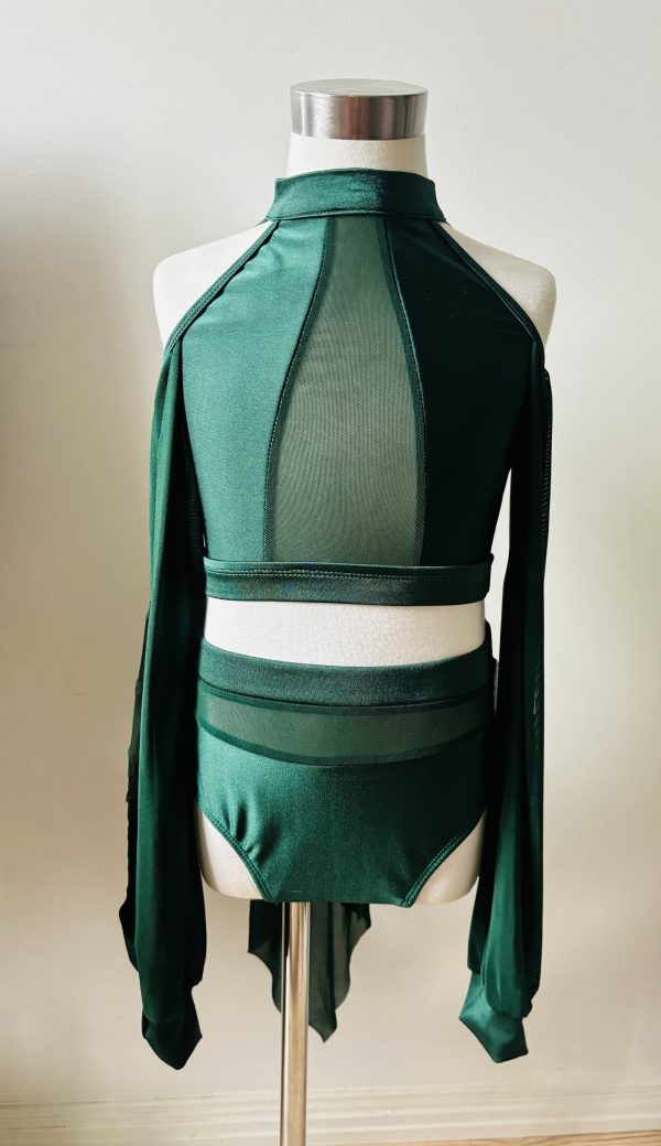 Custom design dark green Lyrical dance costume base - Image 2