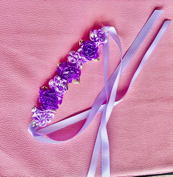 Mix of purple Flowers Blooming Ballet Bun Wrap - Image 4