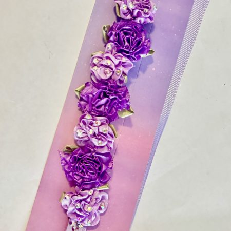 Mix of purple Flowers Blooming Ballet Bun Wrap