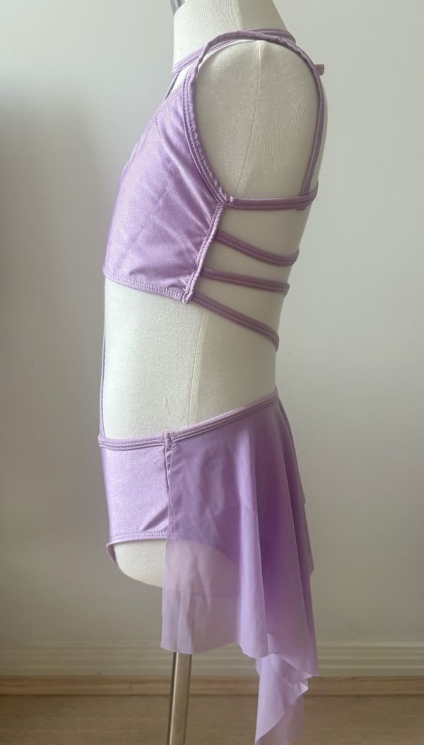 Custom-made Lyrical dance costume base- Lalic colour, Children size 8 - Image 4