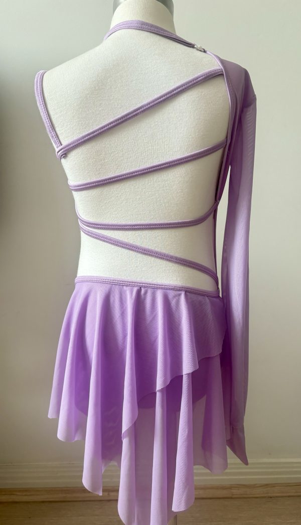 Custom-made Lyrical dance costume base- Lalic colour, Children size 8 - Image 3