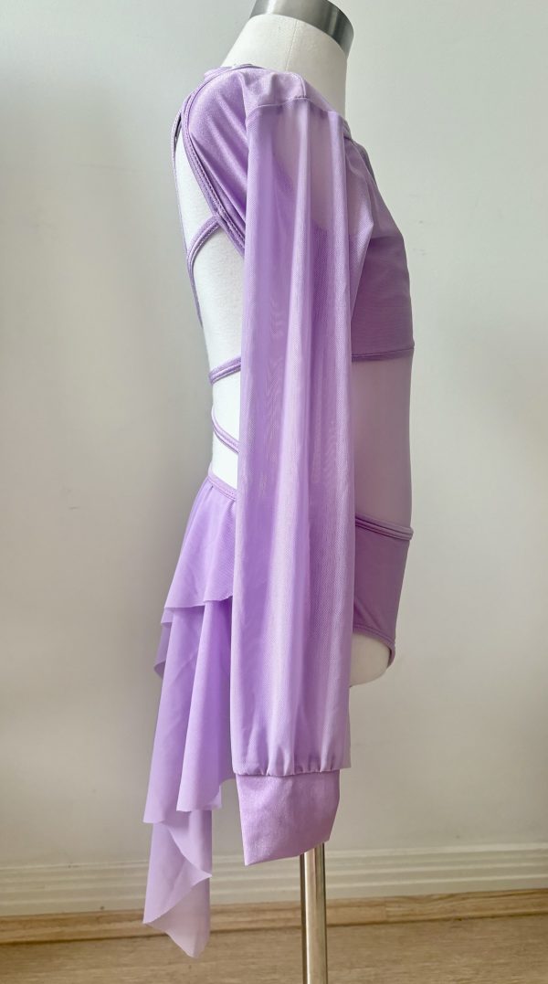 Custom-made Lyrical dance costume base- Lalic colour, Children size 8 - Image 2