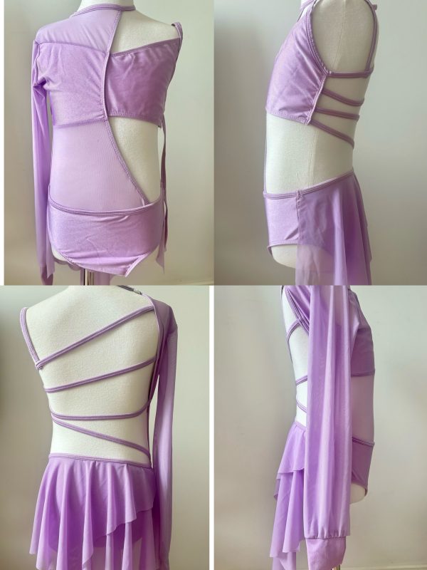 Custom-made Lyrical dance costume base- Lalic colour, Children size 8