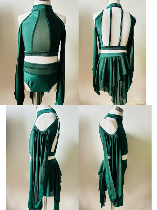 Custom design dark green Lyrical dance costume base