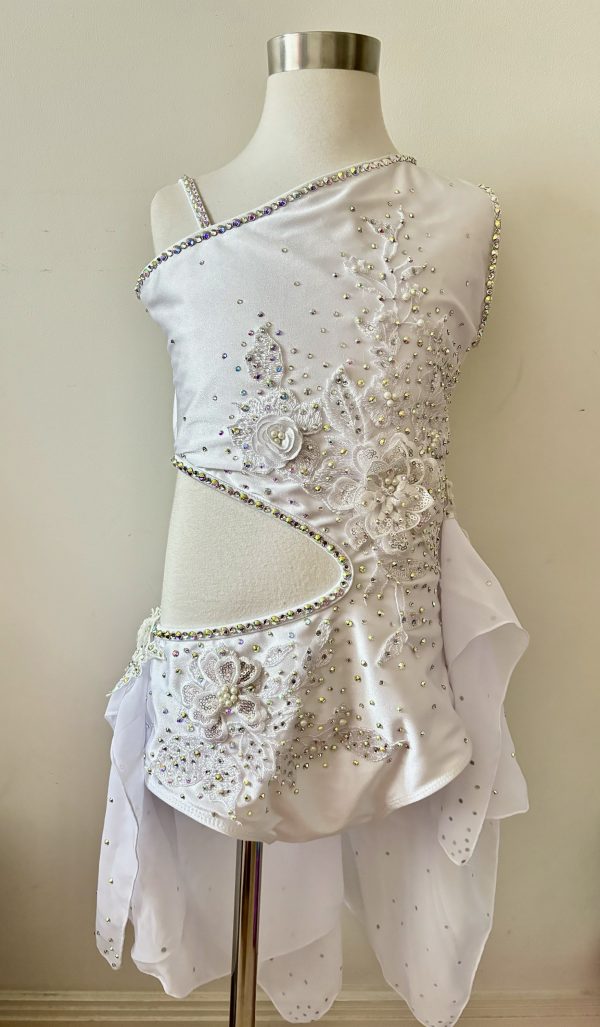 Custom made pearl white lyrical dance wear