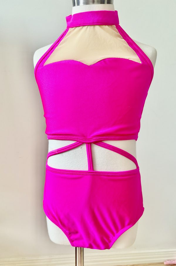 Custom design Hot pink Broadway jazz/jazz/acro costume base, Children size8-10 - Image 5