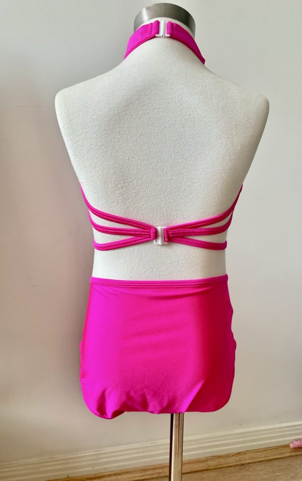 Custom design Hot pink Broadway jazz/jazz/acro costume base, Children size8-10 - Image 3