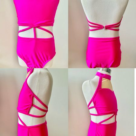 Custom design Hot pink Broadway jazz/jazz/acro costume base, Children size8-10