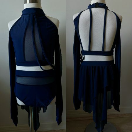 Custom design navy blue Lyrical dance costume base set