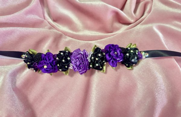 Mixed of Black and purple flowers Blooming Ballet Bun Wrap - Image 2