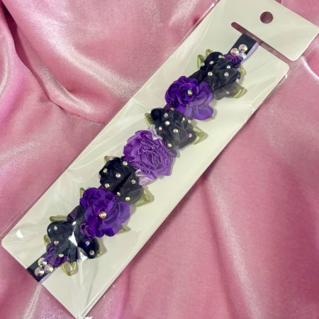 Mixed of Black and purple flowers Blooming Ballet Bun Wrap