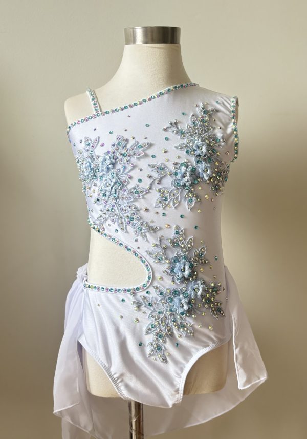 Custom made pearl white lyrical dance wear - Image 4