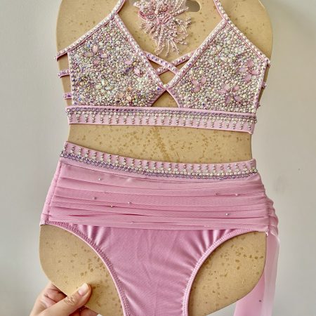 Custom design shinning fully embellished lilac Lyrical dance costume